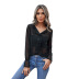 women s solid color jacquard v-neck chiffon shirt nihaostyles clothing wholesale NSSI79584
