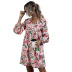 women s v-neck flower print long-sleeved dress nihaostyles wholesale clothing NSDMB79590