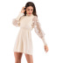 women s long-sleeved net yarn knitted A-line dress nihaostyles wholesale clothing NSDMB79597