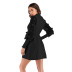 women s long-sleeved net yarn knitted A-line dress nihaostyles wholesale clothing NSDMB79597