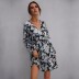 women s v-neck chiffon print elastic dress nihaostyles wholesale clothing NSDMB79614