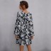 women s v-neck chiffon print elastic dress nihaostyles wholesale clothing NSDMB79614