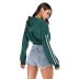 women s striped short hooded pullover sweatshirt nihaostyles wholesale clothing NSDMB79615
