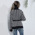 women s houndstooth v-neck knitted  long-sleeved sweater cardigan nihaostyles wholesale clothing NSDMB79618