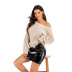 women s  V-neck distressed long-sleeved loose sweater nihaostyles wholesale clothing NSDMB79620