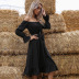 women s long-sleeved off-shoulder ruffle dress nihaostyles wholesale clothing NSDMB79623