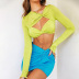 women s solid color long-sleeved double-knot slim top nihaostyles clothing wholesale NSHLJ79629