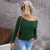 women s round neck halter solid color knitted sweater nihaostyles wholesale clothing NSSI79636