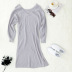 autumn and winter women s solid color back v-neck long knitted sweater dress nihaostyles wholesale clothing NSSI79637