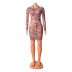 women s tight-fitting mesh printed dress nihaostyles clothing wholesale NSOSD79652