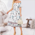 autumn and winter women s off-shoulder tube top floral print big swing dress nihaostyles wholesale clothing NSYIS80831