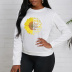 sunflower print round neck Fleece sweatershirt  nihaostyles wholesale clothing NSYAY80795