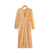 autumn women s V-neck long-sleeved side slitted dress nihaostyles wholesale clothing NSXPF79670
