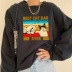 women s dropped shoulder round neck best cat dad ever printing fleece sweatershirt nihaostyles wholesale clothing NSYUM79714