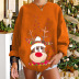 women s dropped shoulder round neck  elk printing fleece sweatershirt nihaostyles wholesale Christmas costumes NSYUM79715