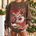 women s dropped shoulder round neck elk printing fleece sweatershirt nihaostyles wholesale Christmas costumes NSYUM79718