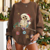women s dropped shoulder round neckowl animal printed fleece sweatershirt nihaostyles wholesale Christmas costumes NSYUM79723