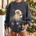 women s dropped shoulder round neckowl animal printed fleece sweatershirt nihaostyles wholesale Christmas costumes NSYUM79723