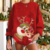 women s round neck dropped shoulder Elk Printed sweatershirt nihaostyles wholesale Christmas costumes NSYUM79724