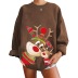 women s round neck dropped shoulder Elk Printed sweatershirt nihaostyles wholesale Christmas costumes NSYUM79724