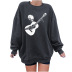  women s round neck dropped shoulder skull guitar printing  sweatershirt nihaostyles wholesale costumes  NSYUM79726