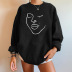 women s round neck dropped shoulder Stick figure fleece sweatershirt nihaostyles wholesale costumes NSYUM79728