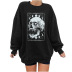 women s round neck dropped shoulder loose skull print fleece sweatershirt nihaostyles wholesale clothing NSYUM79730