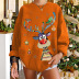women s round neck elk print fleece sweatershirt nihaostyles wholesale Christmas costumes NSYUM79732