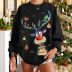 women s round neck elk print fleece sweatershirt nihaostyles wholesale Christmas costumes NSYUM79732