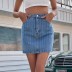 women s pocket denim skirt nihaostyles clothing wholesale  NSJM79756