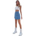 women s pocket denim skirt nihaostyles clothing wholesale  NSJM79756