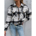 women s slim plaid single-breasted short jacket nihaostyles clothing wholesale NSJM79754