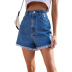 women s high-waist raw-edge wide-leg denim shorts nihaostyles clothing wholesale NSJM79757