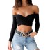 women s Slim V-neck Long Sleeve Top nihaostyles clothing wholesale NSJM79759
