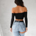 women s Slim V-neck Long Sleeve Top nihaostyles clothing wholesale NSJM79759