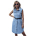 women s lapel sleeveless denim dress nihaostyles clothing wholesale NSJM79761
