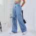 women s wide-leg straight light-colored jeans nihaostyles clothing wholesale NSJM79762
