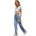 women s high-waist ripped straight jeans nihaostyles clothing wholesale NSJM79764
