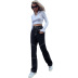 women s stitching stretch black bootcut jeans nihaostyles clothing wholesale NSJM79766