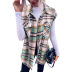 women s Lapel sleeveless plaid jacket nihaostyles clothing wholesale NSJM79768