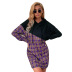 women s mid-length plaid stitching hoodie nihaostyles clothing wholesale NSJM79770