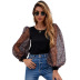 women s hollow lace stitching lantern sleeve knitted shirt nihaostyles clothing wholesale NSJM79782