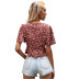 women s V-neck polka-dot top nihaostyles clothing wholesale NSJM79787