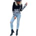 autumn women s round neck leopard stitching long-sleeved knitted sweater nihaostyles wholesale clothing NSDMB79789
