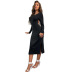 autumn and winter women s solid color backless splitted long-sleeved dress nihaostyles wholesale clothing NSYSQ79807