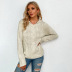 autumn and winter women s scarf collar long-sleeved twist knitted pullover sweater nihaostyles wholesale clothing NSYSQ79821