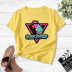 Lips ice cream triangle print T-shirt nihaostyles wholesale clothing NSYAY80873