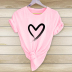 loving heart printing T-shirt nihaostyles wholesale clothing NSYAY80872