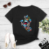 Cartoon graffiti print short-sleeved T-shirt nihaostyles wholesale clothing NSYAY80865