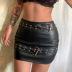 women s double belt leather short skirt nihaostyles clothing wholesale NSRUI79829